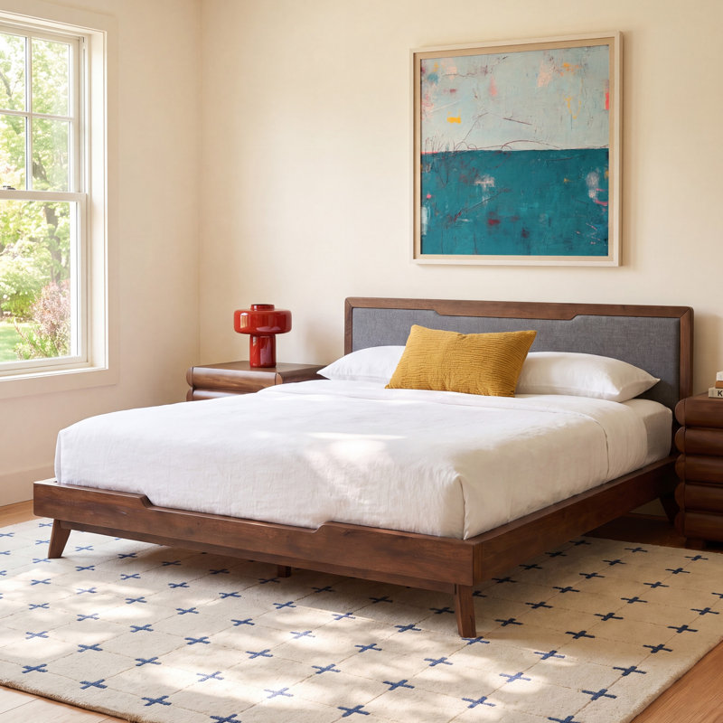 AllModern Glow Linen Upholstered Bed & Reviews | AllModern